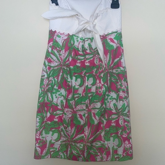 Lilly Pulitzer Strapless Franco Dress Size 2 Pattern Hotty PinkForgot My Trunks - Picture 7 of 9